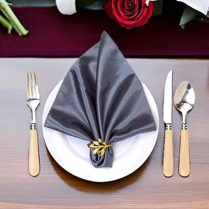 Set of 100 Leaf Napkin Rings Metal Gold Leaf Napkin Ring, Napkin Rings Bulk Dinner Banquet Serviette Decor, Dinning Table Setting for Thanksgiving Christmas Halloween Holiday Wedding Party