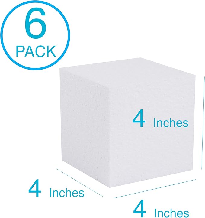 Silverlake 4x4x4 Craft Foam Cubes for Styrofoam Block Projects (6-Pack)
