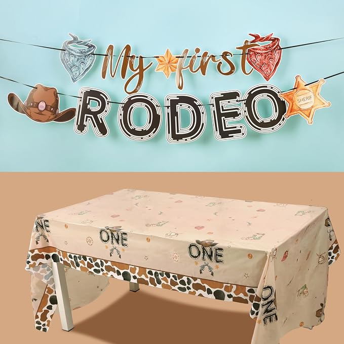 My First Rodeo Decorations Boy, 1st First Rodeo Birthday Plates Serves 16, 1st Birthday Decorations Boy, One Year Old 1 Year Old Western Cowboy Party Decor