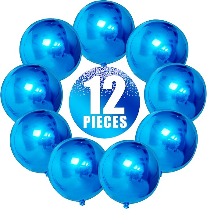 KatchOn, Royal Blue Balloons - 22 Inch, Pack of 12 | Large Metallic Blue Balloons for Fathers Day Decorations, Retirement Party Decorations | 4th of July Decorations, Birthday Decor