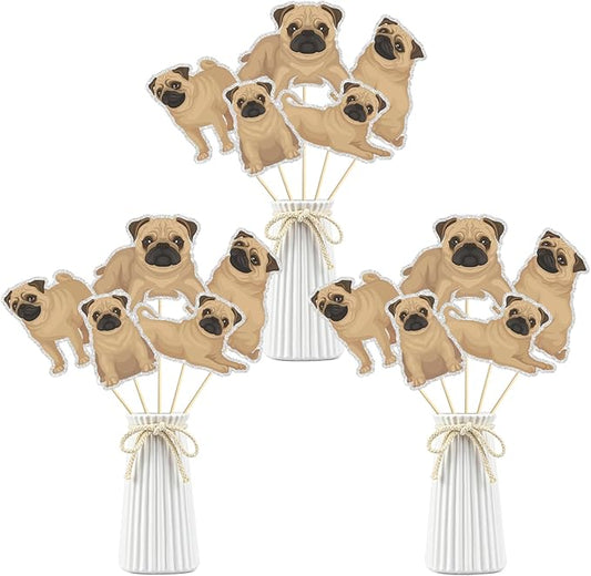 Dog Centerpiece Sticks,Puppy Table Toppers,Puppy Pet Theme Baby Shower Birthday Party Decorations,Pug Adoption Pet Birthday Party Decoration Supplies. Set of 15