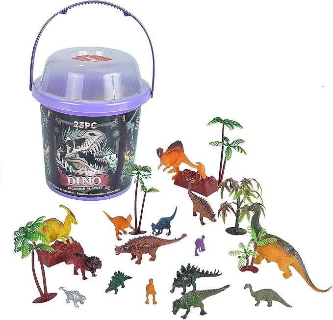 Wild Republic Adventure Buckets Dinosaur Figurines - 8"