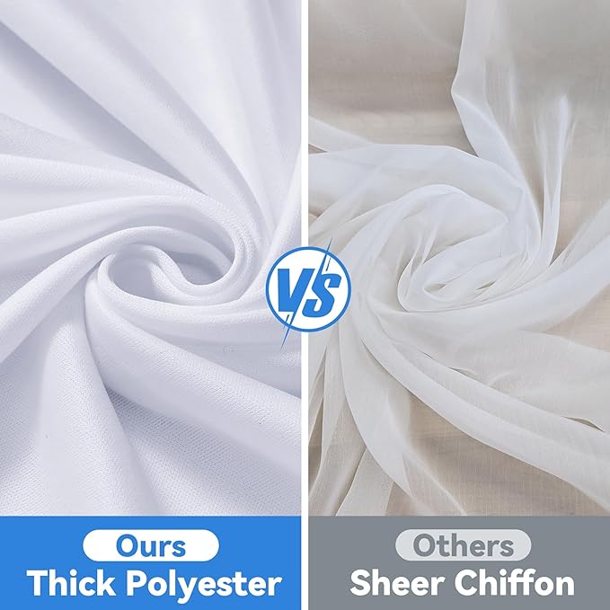 6 Panels 5×30ft White Ceiling Drapes for Wedding Parties, Wrinkle Free Thick Polyester 30 ft Extra Long Wedding Draping Cloth Arch Drapery for Birthday Party Event Tent Canopy Venue Decoration