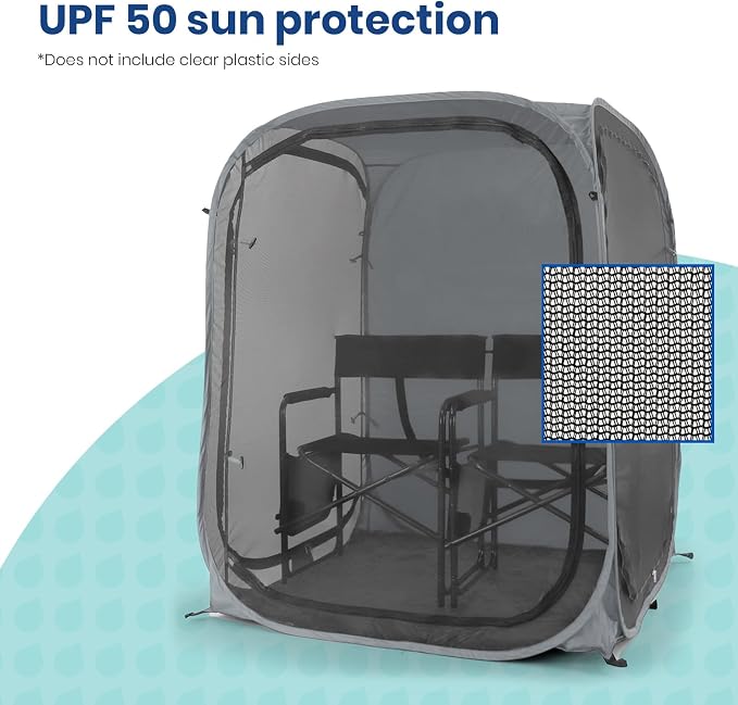 Under the Weather WeatherPod Tank MyPod™ Mesh 1-2 Person Pop-Up Screen Tent Pod - The Original Shark Tank - Keeps Out Bugs, Mosquitos with UPF 50 Sun Protection