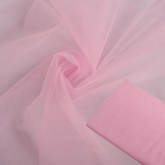 Light Pink Tulle Fabric Roll 108 Inch x 10 Yards for DIY Crafts Weddings Sewing DIY Projects Gift Wrap and More - Multiple Colours of Tulle mesh