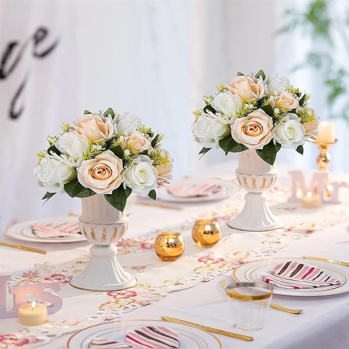 Sziqiqi Artificial Flowers Silk Rose Flowers for Wedding Centerpiece Party Birthday Anniversary Floral Arrangement Decorations