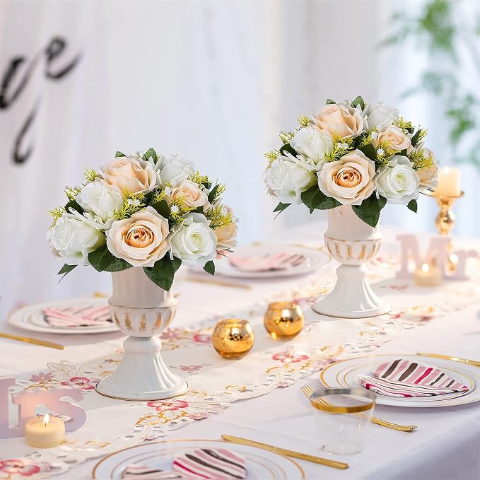 Sziqiqi Artificial Flowers Silk Rose Flowers for Wedding Centerpiece Party Birthday Anniversary Floral Arrangement Decorations