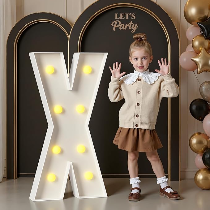 Marquee Letters 3 Feet Tall, 3FT Large Light up Letters X, Big Sign X with Warm White Light for 15th XV Birthday Wedding Proposal Engagement Graduation Party Backdrop Decorations