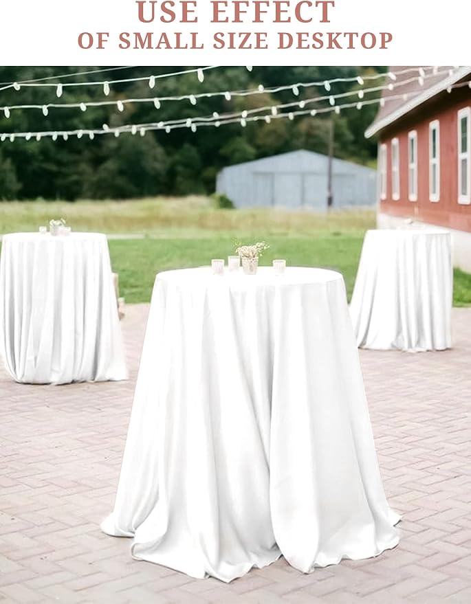 Pesonlook 10 Pack 90 Inch White Round Table Cloths, Premium Polyester Round Tablecloth Wrinkle Resistant Washable TableCover for Wedding, Party, Dining,Banquet,Buffet Table