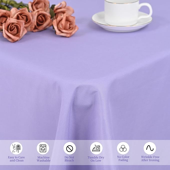 12 Pack Lavender Tablecloths for Rectangle Tables 60 x 102 Inch Polyester Tablecloth 6 Foot Rectangle Table Cloth Wrinkle Resistant Washable Fabric Table Cover for Party Wedding Banquet Events