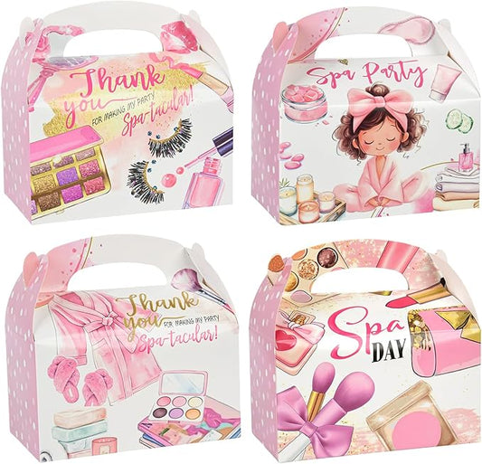 DjinnGlory 36-Pack SPA Makeup Girls Party Favor Treat Boxes, Small Gable Boxes for Girls Party and Small Business 6.18x3.58x3.39 Inches