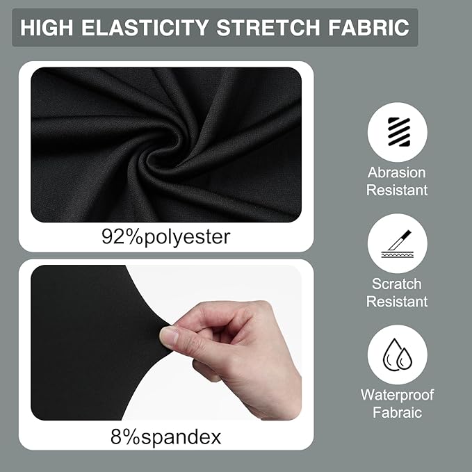 50 PCS Banquet Chair Covers for Wedding Universal Polyester Spandex Chair Cover Stretch Slipcovers for Party Dining Flat-Front Chair (Black)
