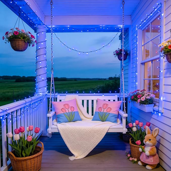 JMEXSUSS 250 LED Blue Christmas Lights: 91.5ft Extendable Blue String Lights Indoor Outdoor Waterproof with 8 Modes for Christmas Tree, Garden, Patio, Party, Holiday Decorations