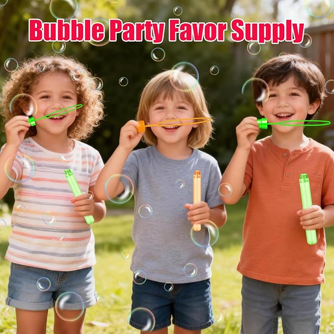 SpringFlower Bubble Wand, 96 Pcs Bubble Wands Bulk, Summer Toys Outdoor Activity Supply,Birthday, Wedding, Party, Bubble Party Favors for Kids