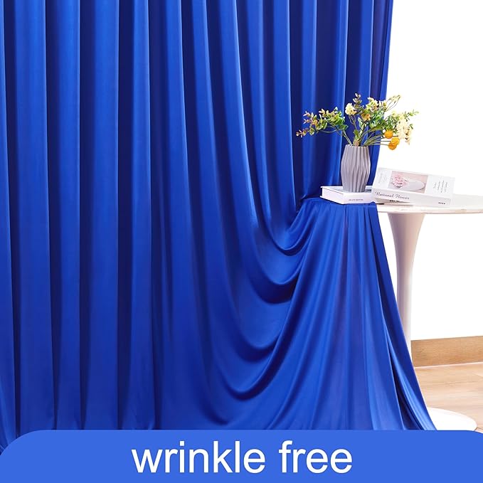 Royal Blue Backdrop Curtain for Parties Wrinkle Free Blue Photo Curtains Backdrop Drapes Fabric Decoration for Wedding Birthday Party Baby Shower 5ft x 8ft,2 Panels