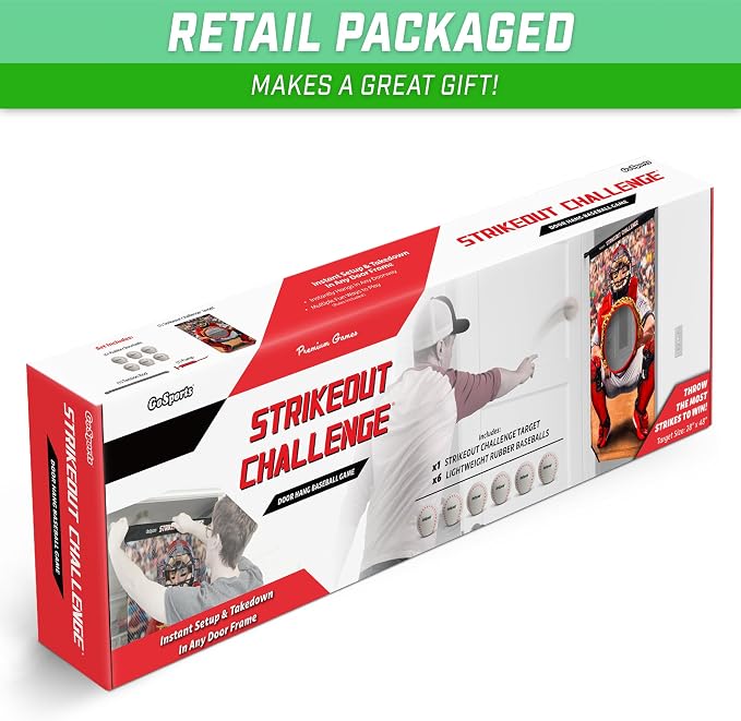 GoSports Football & Baseball Toss Games Available in Football Red Zone Challenge or Baseball Pro Pitch Challenge Choose Between Backyard Toss or Door Hang Targets