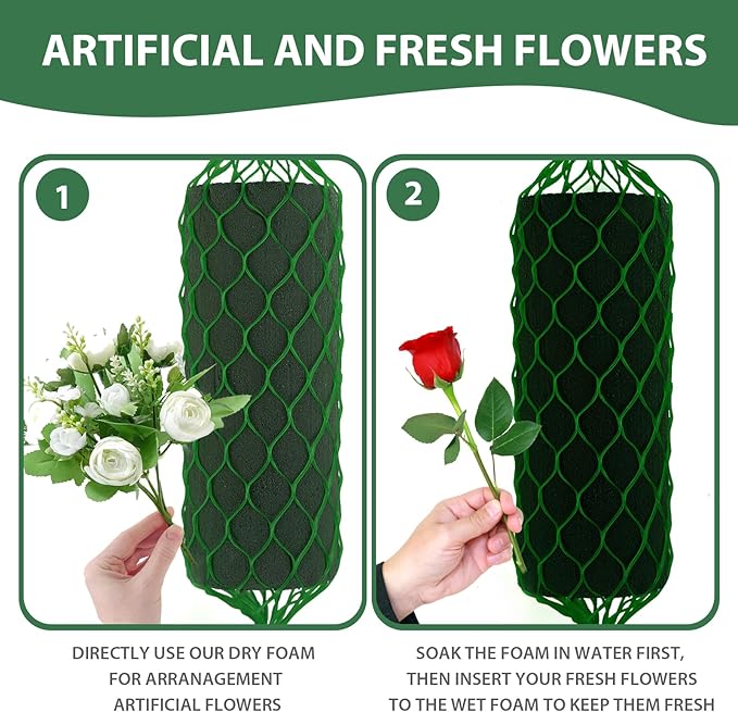 14 Pcs Floral Foam Garland 9.2ft Flower Sponge Blocks Kit, Absorption Flower Holder Arch Door Tabletop Flower Arrangement Material Floral Craft Wet Foam Blocks for Home Wedding Holiday Decoration