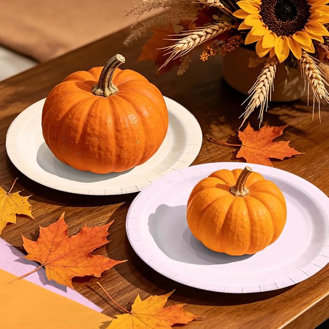 CMUSKO Little Pumpkin Baby Shower Decorations Girl - 60pcs Pink Orange Plates and Napkins A Little Pumpkin is On The Way Themed Fall Baby Shower Birthday Decoration