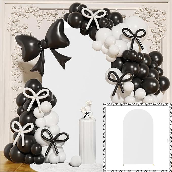 HAINARverS Wedding Arch Cover 7.2FT Spandex Fitted Stretchy Arch Stand Covers,2 Sided Round Top Chiara Backdrop Cover for Birthday Party Ceremony Banquet Baby Shower Arch Decoration(White)