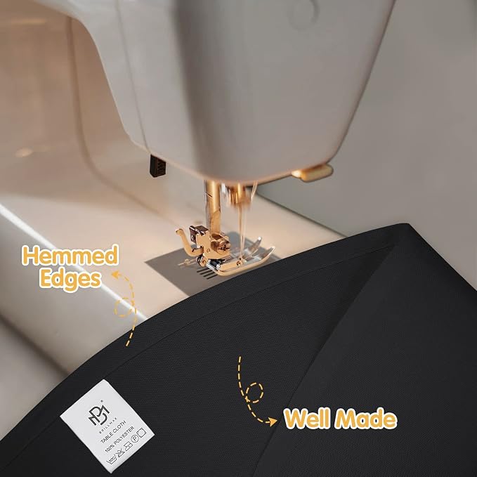 BRILLMAX 6 Pack Black Round Tablecloths 70 Inch for 30“-48” Tables - 150 GSM Polyester Fabric, Standard Drop, Water, Stain & Wrinkle Resistant Cloth Cover for Wedding Reception Banquet Dining Party