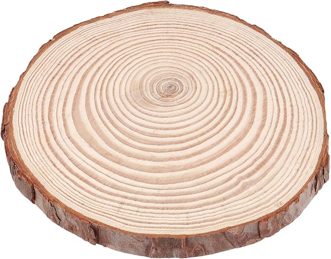 30 Pack 6-7 Inch Natural Wood Slices for Crafts, Unfinished Wood Slices with Bark 0.6 Inch Thick Wood Rounds Wooden Coasters for Crafts, Ornaments, Decorations