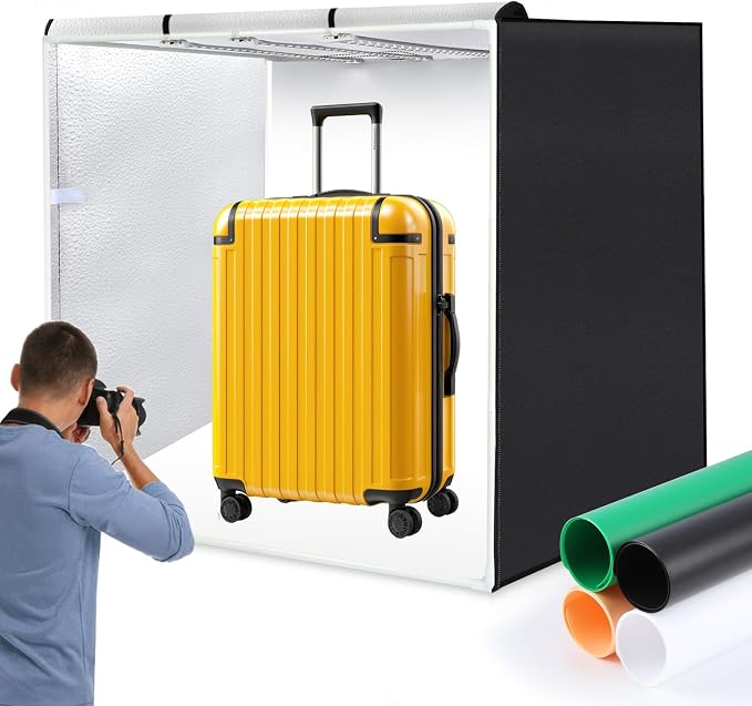 PULUZ 31” Large Photo Light Box, Light Box Photography with 234 LEDs, CRI 95+, 4 PVC Backdrops, Portable Shooting Tent for Product Photos