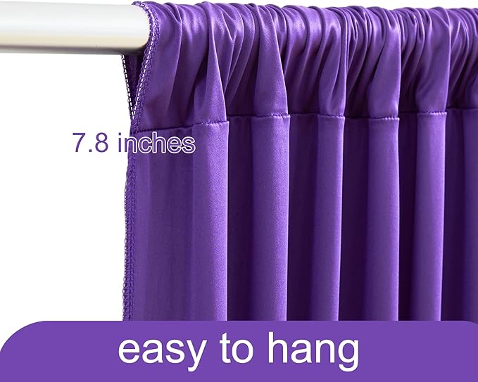 20ft x 10ft Purple Backdrop Curtain for Parties Purple Wrinkle Free Backdrop Drapes Panels for Wedding Mermaid Birthday Party Baby Shower Photo Photography Polyester Fabric Background Decoration