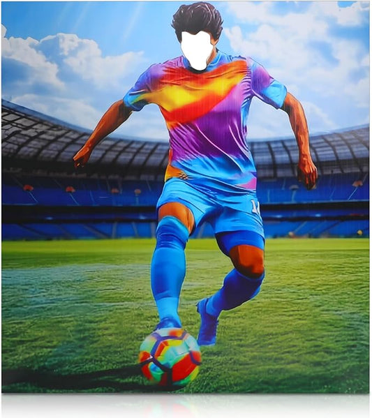 Amyhill 6 ft Soccer Player Stand-up Cardboard Cutout Life Size Banquets Game Day Sports Events Theme Party Decoration Backdrops Photo Props Player Stand-up Cardboard for Party Event Supply