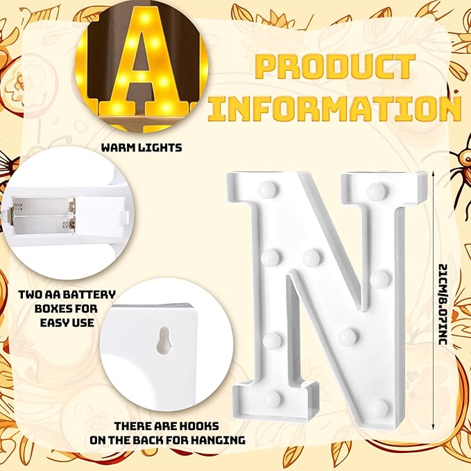 Aurelema 9 Pcs Shana Tova Large LED Letter Signs Rosh Hashanah Decor LED Lights Battery Powered Shana Tova Party Table Decorations for Party Rosh Hashanah Tabletop Decorations