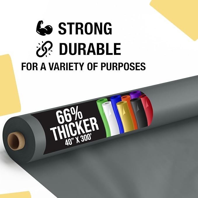 Party Solids 66% Thicker Premium Silver Plastic Table Cover Roll 40" X 300' Table Cloth Plastic Cover Roll Quality Thick Banquet Rolls Disposable Tablecloth Rolls Strong American Based Company