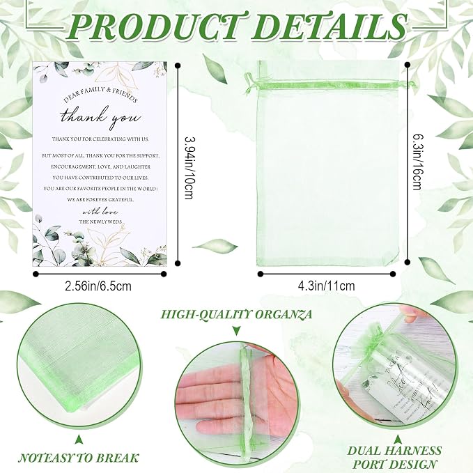 Sliner 100 Set Wedding Favors for Guests Bulk 2oz Acrylic Take a Shot We Tied the Knot Shot Glasses with Thank You Cards Organza Bags for Guest Souvenir Wedding Bridal Shower Gifts (Sage Green,Black)