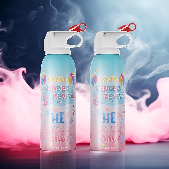 Previvo Reveal Fire Extinguisher Set -Gender Reveal Color Smoke Powder Spray - 100% Biodegradable Party Supplies- For Memorable Baby Gender Reveal Decorations & Ideas(Blue)