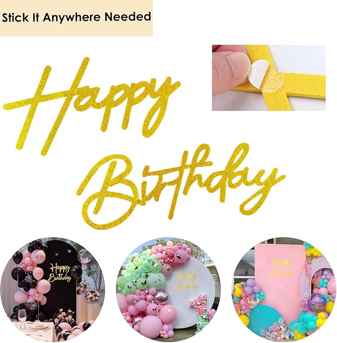 HAINARverS 6FT//6.6FT7.2FT Black Arch Backdrop Cover Spandex with Glitter Gold Happy Birthday Sign for Wedding Birthday Party Ceremony Banquet Decoration(Black)