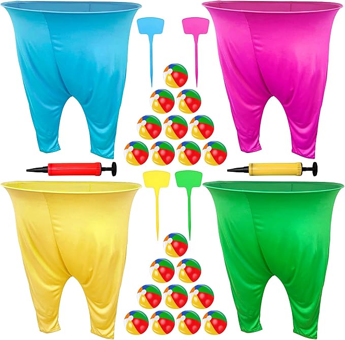 Granny Pants Yard Game Set, Granny Pants Family Party Outdoor Games with Pants Bouncy Balls Stakes Storage Bag for Large Group, Birthday Party Gift, Carnival Party Reunion Gathering