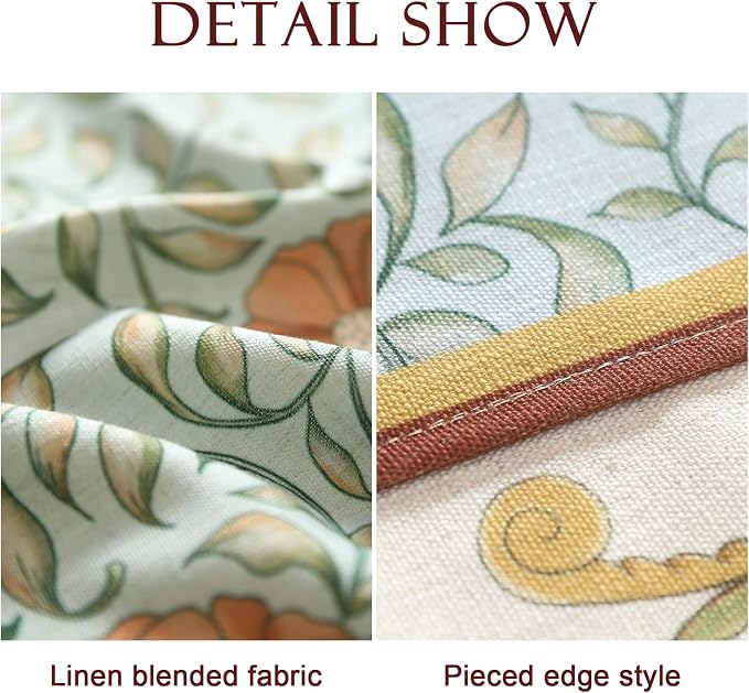 patdrea Vintage French Linen Tablecloth,Rectangular,79"x55"-Wensel | Italian Provencal Table Cloth for Rectangle Table,Colorful Floral Patterned,Dining Room Tea Party Thanksgiving Decor