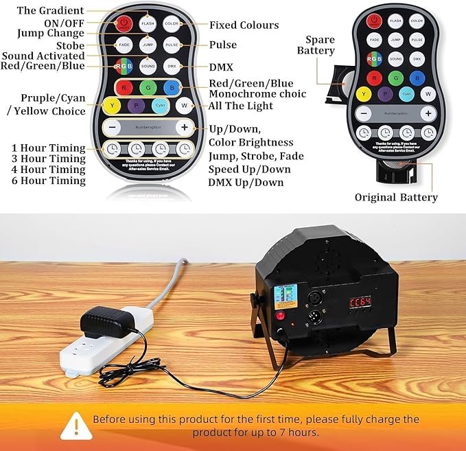 Rechargeable Par Can Lights U`King Wireless LED Uplights Battery Powered Uplighting RGB 36W Stage Lighting for Events DJ Disco Wedding Party - 4 Pack