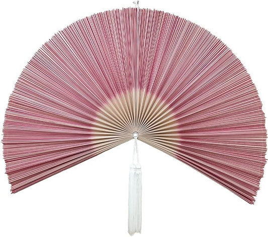 Fan Wall Decor, Boho Hanging Headboard,Decorative Folding Fans for Over Bed Decorations (Redpink, 31inch)