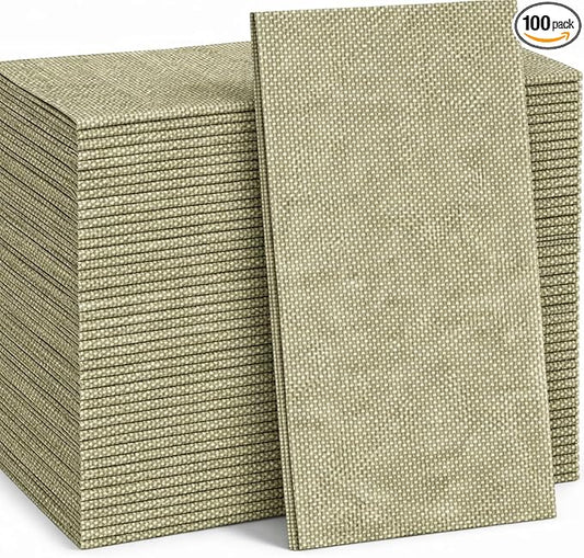 Made in Italy Linen-Feel Disposable Guest Towels - Premium Airlaid Cloth-Like Bathroom Napkins, Soft & Absorbent Luxury Hand Towels, Elegant Dinner Napkins for Parties