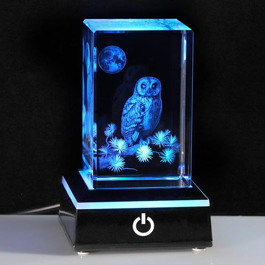 Qianwei 3D Crystal Owl Figurines & Gifts for Owl Lovers - Home Decorations, Keepsake & Paperweight
