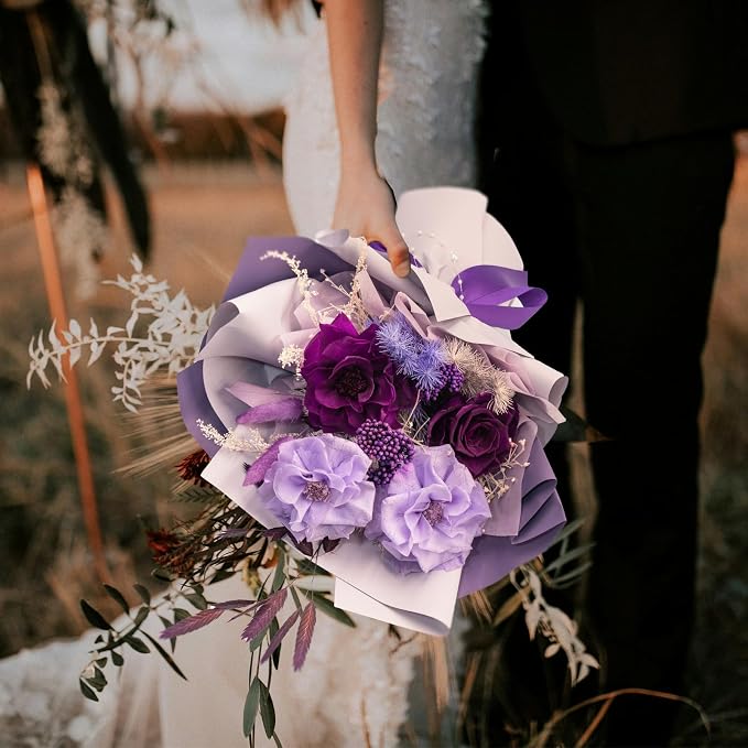 Forever Flower Gifts for Her: Romantic Flowers for Graduation-Daughter Girlfriend Wife Mom Grandma-Preserved Rose Bouquets-Flowers for Delivery Prime on Birthday Anniversary Valentines (Violet)
