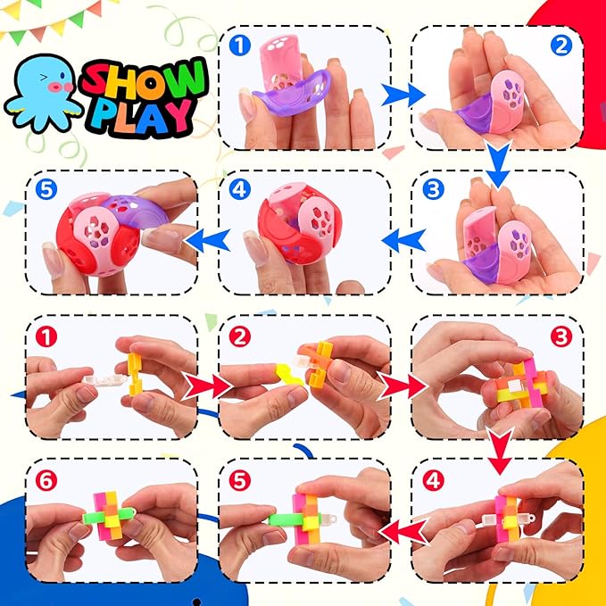 Amy&Benton 200PCS Party Favors for Kids 4-8 Goodie Bags Stuffers,Prize Box Toys for Kids Classroom,Toddler Bulk Fidget Toys Pinata Fillers,Classroom Birthday Gift Carnival Prizes Rewards