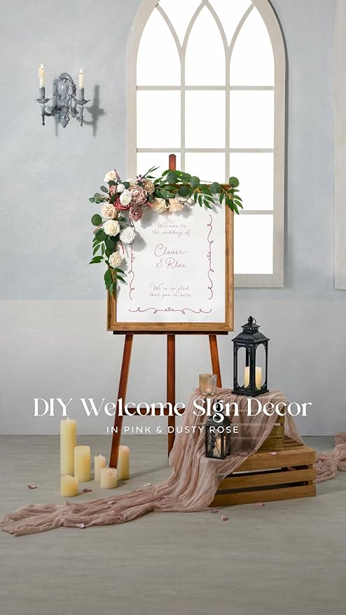Ling's moment Fake Flowers Box, Faux Artificial Greenery Stems Foam Roses Berry Silk Peonies Eucalyptus Fabic Flower for Centerpieces Bouquet Wedding Floral Vase, Cinnamon Rose & Ivory, Grand Combo