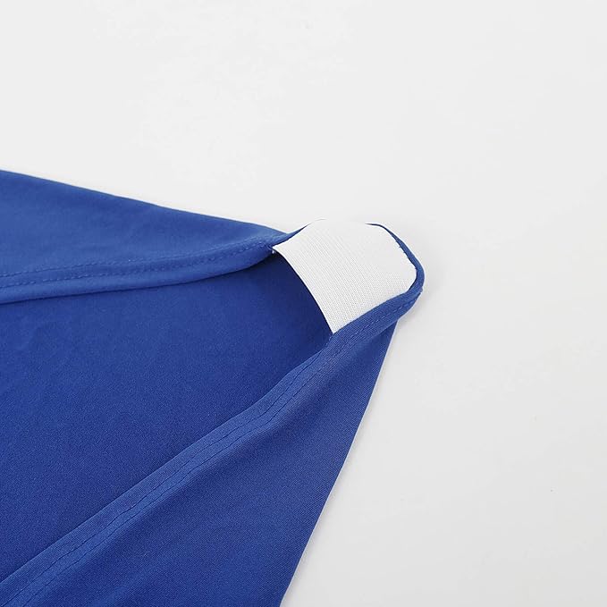 Peomeise 12pcs Stretch Spandex Chair Cover for Wedding Party Dining Banquet Event (Royal Blue, 12)