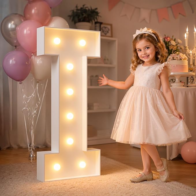 imprsv Marquee Light Up Letters, 3FT Marquee Letters for Birthday Baby Shower Wedding Decorations Light Up Letters for Engagement Party Decor, Large Marquee Letters for Party Decorations, Letter I