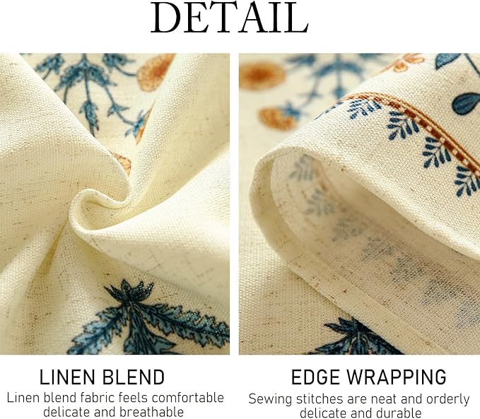 ISAENNE Designer French Linen Rectangular Tablecloth,118"x67"-Estevan A | Vintage Elegant Beautiful Printed Long Table Cloth,Pale Yellow Floral Pattern,Decor,Dining,Kitchen,Tea Party,Thanksgiving