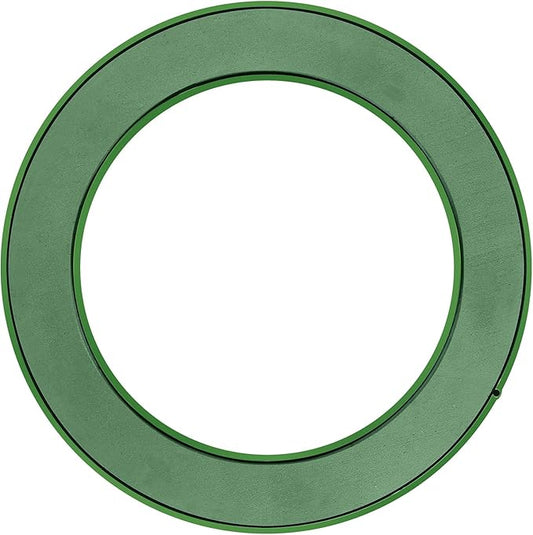Yardwe Floral Foam with Sucker, 16.5 Inch Round Floral Wet Foam Ring with Reusable Base for DIY Flower Arrangement, Fresh & Silk Flowers, Wedding Car Decoration, Green