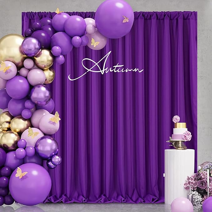 Purple Backdrop Curtains Birthday Background: Polyester Backdrop Panel Fabric 10ftx8ft Wall Back Drop Halloween Stage Wedding Decorations