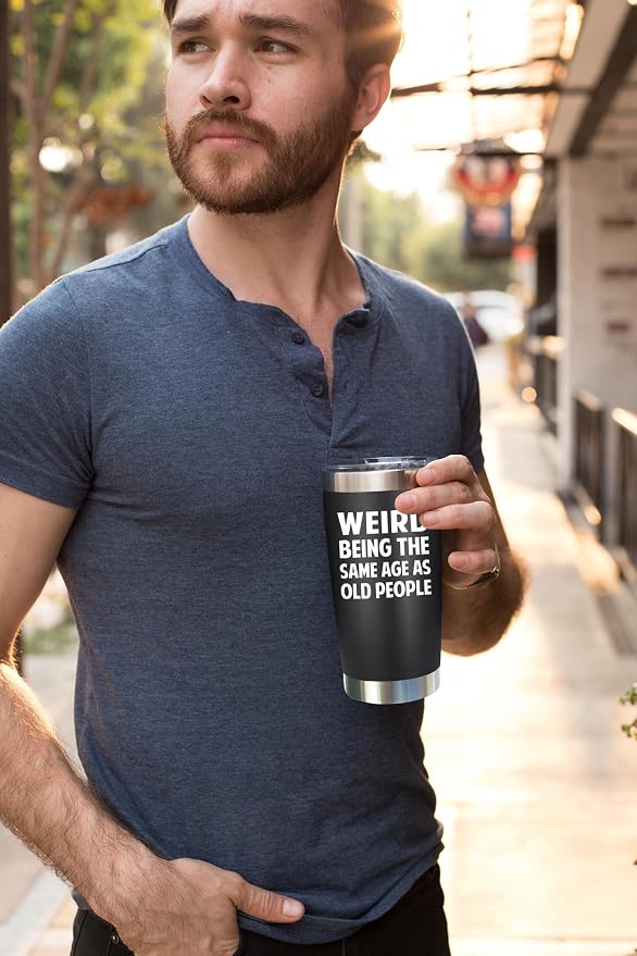 NewEleven Gift For Men, Women - Funny Gag Gifts Ideas For Dad, Mom, Grandpa, Grandma, Husband, Wife, Uncle, Him - 40th 50th 60th 70th 80th Birthday Gifts For Men Women – 20 Oz Tumbler