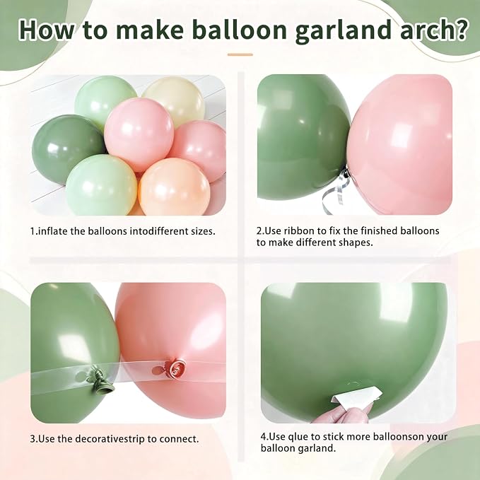 Pink and Green Balloon Baby Shower Decorations for Girl, Sage Light Green Pink Ivory Orange Balloon Arch Kit Baby Boxes with Letters for Gender Reveal Wedding Girl Birthday Boho Floral Party Decor