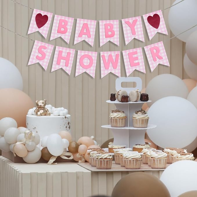 Custom Banner Kit, 28 Pink Printed Burlap Banner with 92 Felt Letters, Make Your Own Diy Customizable Kit for Birthday Wedding Party Decorations